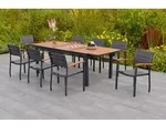 Merxx Gartenm&ouml;bel Set Paxos 9tlg., 8 Stapelsessel, Ausziehtisch 180 (240) x 100 cm-