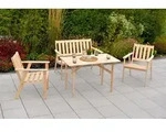 Merxx Gartenm&ouml;bel Set Sylt 4tlg, 2 Sessel, Bank, Tisch 115 x 70 cm- Kiefer