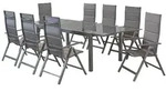 Merxx Gartenm&ouml;bel Set Taviano 9tlg., 8 Klappsessel, Ausziehtisch 180 (240) x...