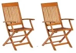 Merxx Gartensessel Comodoro 2er Set - Eukalyptus - Braun