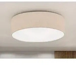 LED Deckenleuchte 40cm Stoffschirm Leinen Beige - Deckenlampe Wohnzimmer & Flur