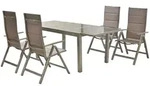 Merxx Gartenm&ouml;bel Set Taviano 5tlg., 4 Klappsessel, Ausziehtisch 160 (220) x 90 cm -