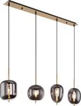Globo Lighting H&auml;ngeleuchte Metall messingfarben, matt, Glas, Kabel PVC schwarz,