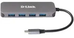 D-Link DUB-2340 USB-C auf 4-Port USB Hub mit Power Delivery - Grau