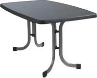 Gartentisch - Grau - 150 x 90 cm - Mecalit - Metallgestell - klappbar
