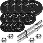 Movit&reg; Kurzhanteln Set - 40 kg, Gusseisen, &Oslash;31mm, Hantelscheiben, 5/2,5/1,25...