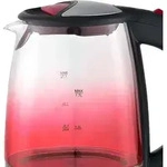 Wasserkocher 1,7 Liter Glas Farbverlauf rot - Silber/Rot