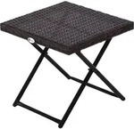 Outsunny Beistelltisch Gartentisch Klapptisch klappbar Polyrattan Braun - Braun
