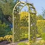 Pergola mit Rundbogen 119x58x240 cm Rosenbogen Holz mit Rankgitter Rosenhilfe...