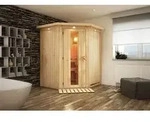 Karibu Sauna Innensauna Nanja Eckeinstieg Ofen 3,6 kW externe Strg.easy 165x165x202