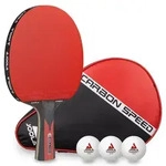 JOOLA Tischtennis Set Carbon Speed - Tischtennisschl&auml;ger + 3 Tischtennisb&auml;lle +