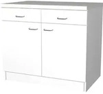 K&uuml;chenunterschrank - 100 cm breit - Wei&szlig; &ndash; Rapido - Wei&szlig;/Grau