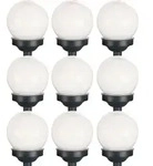 9er Set LED Solarkugel wei&szlig;, Erdspie&szlig;, DxH 10x38 cm