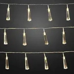 24-tlg. LED-Lichterkette mit Kristallzapfen - Transparent