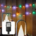 80-tlg. LED-Kugel-Lichterkette, bunte LEDS - Wei&szlig;