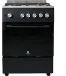 Gasline Gas Standherd SHGG6060FGWB schwarz/Edelstahl 60cm Gasbackofen mit Thermostat,