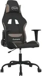vidaXL Gaming-Stuhl mit Massagefunktion Schwarz und Taupe Stoff - Taupe