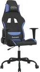 vidaXL Gaming-Stuhl mit Massagefunktion Schwarz und Blau Stoff - Blau