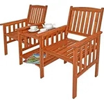 CASARIA&reg; Gartenbank Wetterfest Holz mit Tisch 2 Sitzer Holzbank 320kg Belastbar