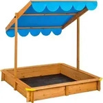 tectake&reg; Sandkasten Emilia 120 x 120 x 120 cm - Blau