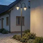 Lindby Au&szlig;enleuchte Madea, grau, 2-flg., 212 cm, E27, IP44 - Schwarz