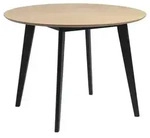 Actona Roxby, Rundform, Fester Tisch, Eiche, Gummibaumholz, 4 Bein(e), Schwarz -