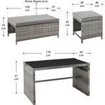Juskys 2in1 Polyrattan Relax Gartenm&ouml;bel Set Jamaika - Tisch, Gartenlounge Sofa -