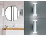 LED Badezimmer Wandleuchte Set Chrom Spiegelleuchten seitlich f&uuml;r Bad & G&auml;ste...