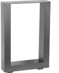 Tischkufen 2er-Set Stahl 30&times;43 cm grau, Industrie-Stil, Bodenschoner - Grau