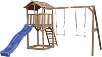 AXI Beach Tower Spielturm aus Holz in Braun | Spielhaus f&uuml;r Kinder mit blauer