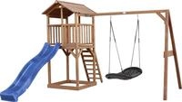 AXI Beach Tower Spielturm aus Holz in Braun | Spielhaus f&uuml;r Kinder mit blauer