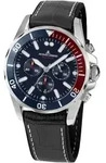 Jacques Lemans 1-2091B Herren-Armbanduhr, Edelstahl-Geh&auml;use, Leder-Armband - Silber
