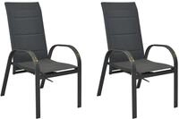 Merxx Gartensessel Amalfi graphit 2er Set, stapelbar, gepolstert, verstellbar durch
