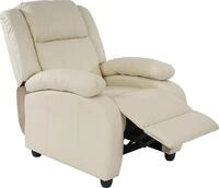 Fernsehsessel Relaxsessel Liege Sessel Lincoln, Kunstleder creme