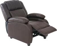 Fernsehsessel Relaxsessel Liege Sessel Lincoln, Kunstleder coffee