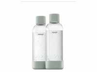 Mysoda Wasserflaschen aus erneuerbarem Biokomposit - pigeon/hellgrün, 2 x 1...