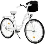 Milord Komfort Stadtfahrrad Fahrrad mit Korb Damenfahrrad, 28 Zoll, Wei&szlig;, 1-Gang -