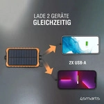 4smarts Solar Powerbank Prepper 12000mAh - Schwarz/Orange
