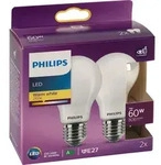 Philips Filament-Lampe Milchglas 60W A60 E27 x2, 7 W, 60 W, E27, 806 lm, 15000...