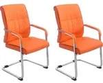 CLP 2er Set Freischwinger XXL Anubis mit Armlehne orange - Orange