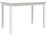 vidaXL Esstisch Wei&szlig; und Braun 114x71x75 cm Massivholz Gummibaum - Wei&szlig;