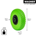 WAGNER Sackkarrenrad PANNENSICHER - Polyurethangesch&auml;umtes Rad &Oslash; 260 mm, Felge 75