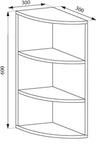 Eckregal Vicco Ecki Wei&szlig; 30 x 60 cm, Model 26921 - Wei&szlig;
