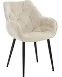CLP Stuhl Tanna Samt Gesteppt creme - Creme