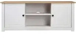 vidaXL TV-Schrank Wei&szlig; 120x40x50 cm Massivholz Panama-Kiefer - Wei&szlig;