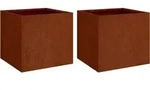 vidaXL Pflanzk&uuml;bel 2 Stk. 49x47x46 cm Cortenstahl - Braun