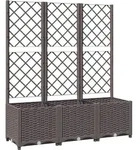 vidaXL Garten-Pflanzgef&auml;&szlig; mit Spalier Braun 120 x 40 x 136 cm PP - Braun