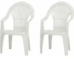 PROGARDEN Vega SET 2x Stapelsessel wei&szlig; Kunststoff M73533 - Wei&szlig;