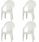 PROGARDEN Vega SET 4x Stapelsessel wei&szlig; Kunststoff M73540 - Wei&szlig;