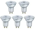 5er Pack Osram LED PAR16 Glas Reflektor 4,5W = 50W GU10 350 lumen 940 Neutralwei&szlig;